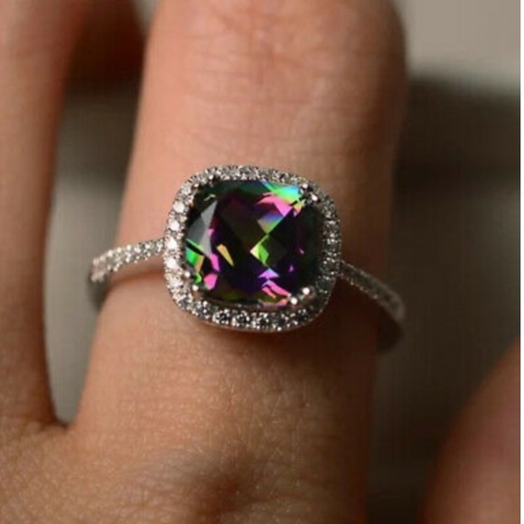 NEW 925 Sterling Silver  Mystic Topaz Ring - Picture 3 of 3